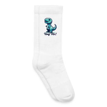 T-Rex Hug Me Hug Gift - Kids Tennis Socks - white - Right