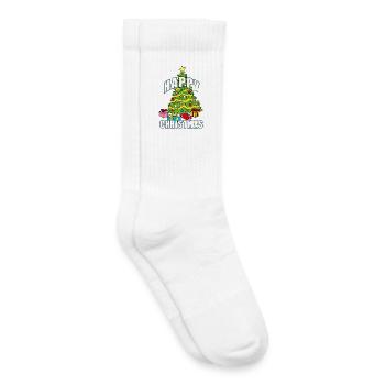HAPPY CHRISTMAS | Weihnachtsbaum - Kinder Tennissocken - Weiß - Rechts