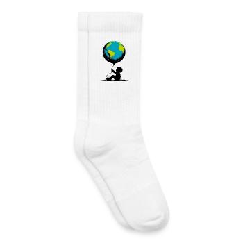 Planet Erde - Kinder Tennissocken - Weiß - Rechts