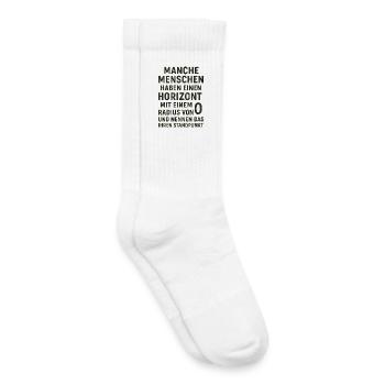 Nullradius-Horizont Standpunkt Spruch - Kinder Tennissocken - Weiß - Rechts