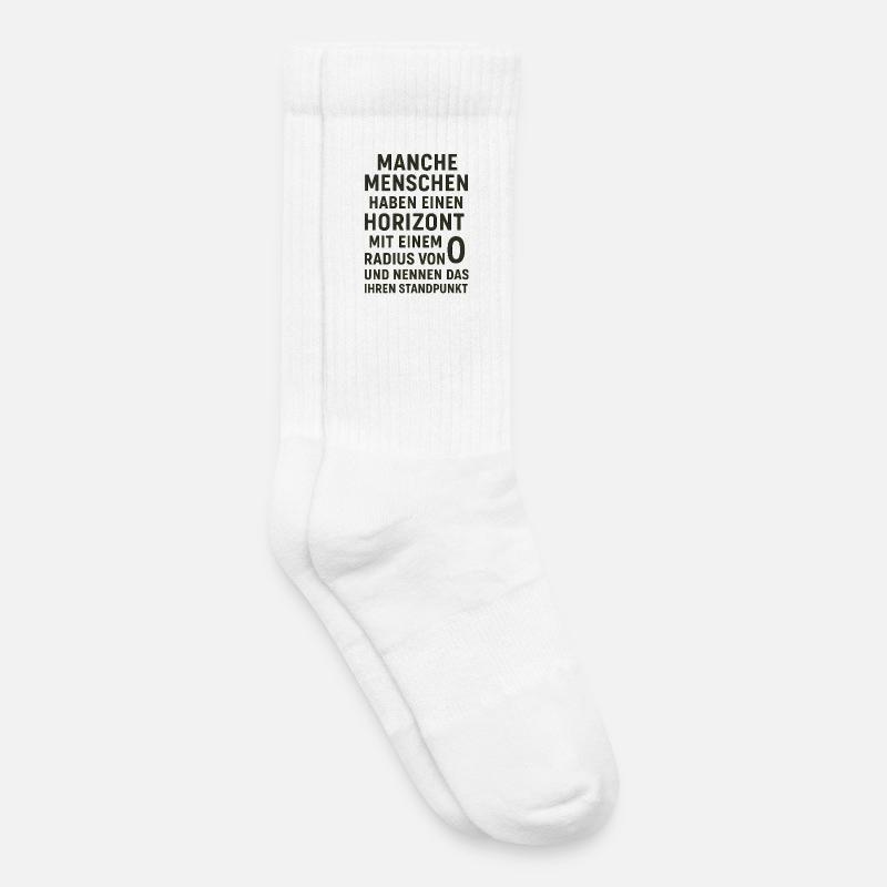 Nullradius-Horizont Standpunkt Spruch - Kinder Tennissocken - Weiß