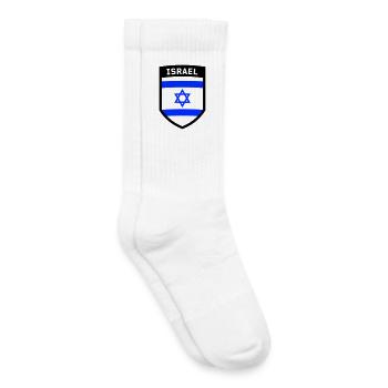 Armoiries Israël Étoile de David Drapeau juif Porte-drapeau - Chaussettes de tennis bio enfant - blanc - Droite