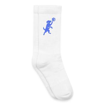 Minimalist Silhouette Basketball Player Throw - Kids Tennis Socks - white - Right