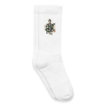 Buddha mit exotischen Blüten & Pflanzen - Kinder Tennissocken - Weiß - Rechts