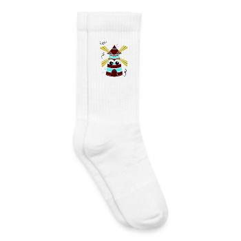 Tourne petit moulin - Chaussettes de tennis bio enfant - blanc - Droite