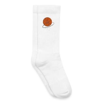 Basketball dans le cerceau illustration - Chaussettes de tennis bio enfant - blanc - Droite