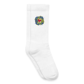 Paix Paix Symbole Fleurs Coeur Coeurs Ukraine - Chaussettes de tennis bio enfant - blanc - Droite