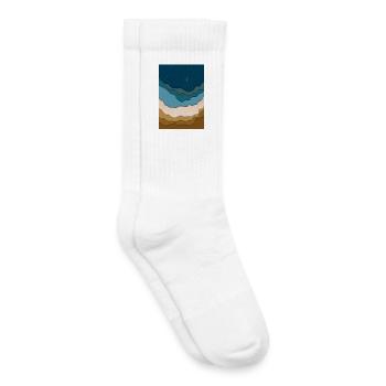 Abstraktes Strand-Design - Surfboard im Ozean - Kinder Tennissocken - Weiß - Rechts