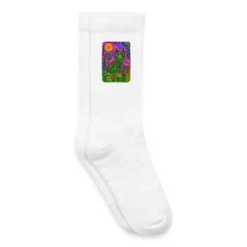 Lebendige Blumenkatzenfantasie - Kinder Tennissocken - Weiß - Rechts