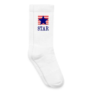 Patriotischer Stern mit rot-weiß-blauen Streifen - Kinder Tennissocken - Weiß - Rechts