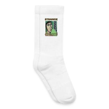 Portrait Psychédélique avec Texte Inspirant - Chaussettes de tennis bio enfant - blanc - Droite