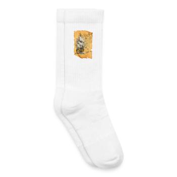 Antikes Segelschiff auf Pergamentkarte - Kinder Tennissocken - Weiß - Rechts