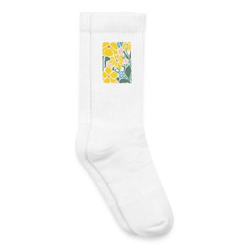 Good Mood Flowers - Yellow - Kids Tennis Socks - white - Right
