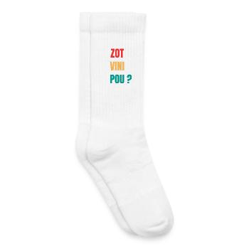 "Zot vini pou?" Hoop T-Shirt – Zouk - Kinder Tennissocken - Weiß - Rechts