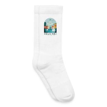 Cathédrale d’Helsinki, Finlande, Skyline, Illustration - Chaussettes de tennis bio enfant - blanc - Droite