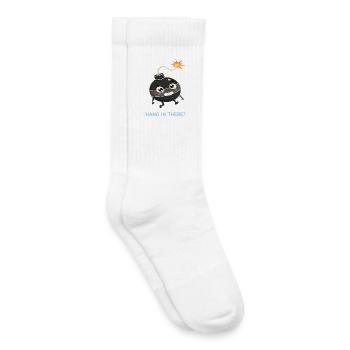 Bombe drôle Hang In There Sarcasme - Chaussettes de tennis bio enfant - blanc - Droite