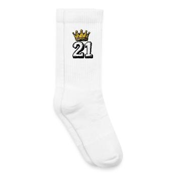 21 Nombre Couronne - Chaussettes de tennis bio enfant - blanc - Droite
