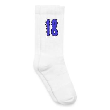 18. 18 ANS. 18e ANNIVERSAIRE. ANNIVERSAIRE 18 ANS. - Chaussettes de tennis bio enfant - blanc - Droite