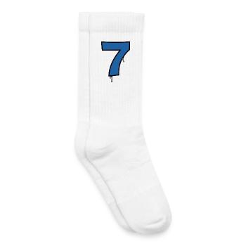 Graffiti Seven Blue Drops - Kids Tennis Socks - white - Right