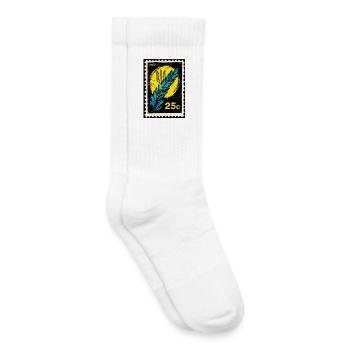 Timbre avec du blé d’Ukraine - Chaussettes de tennis bio enfant - blanc - Droite