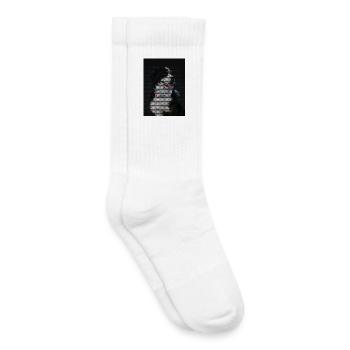 Mosaic Dog with Colorful Necklace - Kids Tennis Socks - white - Right
