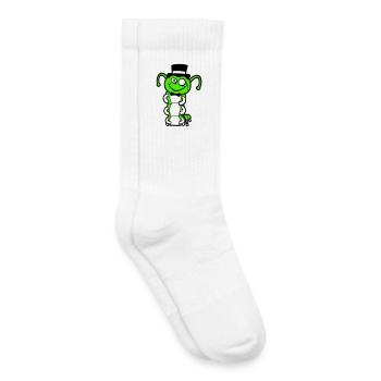 Mr. Raupe Zylinder Monokel Fliege Gentleman reich - Kinder Tennissocken - Weiß - Rechts