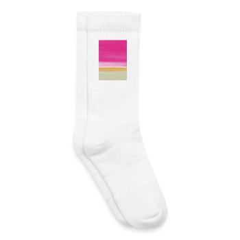 Étude de ligne rose jaune - Chaussettes de tennis bio enfant - blanc - Droite
