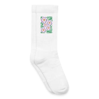 Motif floral violet Boho Flora - Chaussettes de tennis bio enfant - blanc - Droite