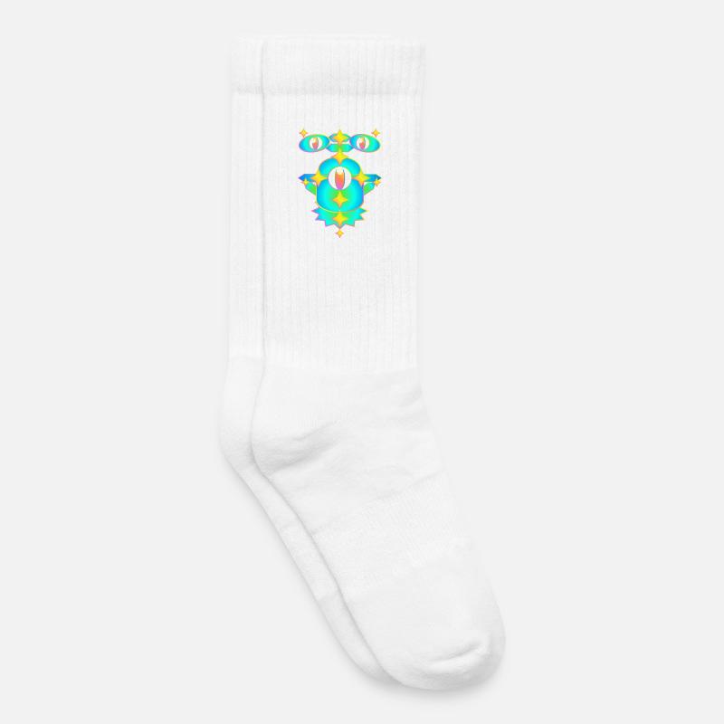 Milles étoiles version 2 - Chaussettes de tennis bio enfant - blanc