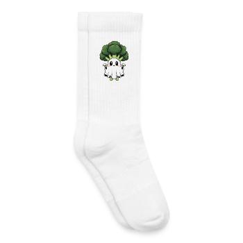 Cute Halloween Broccoli Ghost Ghost Costume - Kids Tennis Socks - white - Right