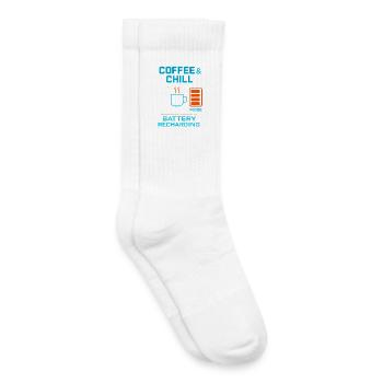 Coffe and chill battery recharging - Kids Tennis Socks - white - Right