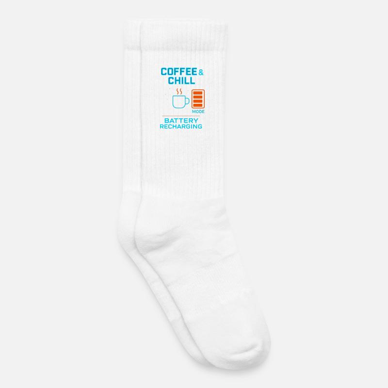 coffe and chill battery recharging - Kinder Tennissocken - Weiß