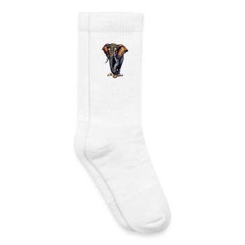 Ornament Elephant mit Herbstpumpkins - Kinder Tennissocken - Weiß - Rechts