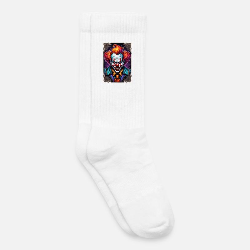 Grusel Clown Horrorbild - Kinder Tennissocken - Weiß