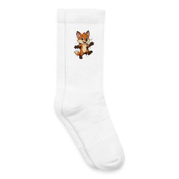 Cheerful Fox Jump - Kids Tennis Socks - white - Right