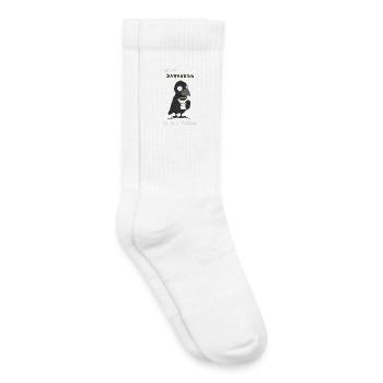 Raven with Coffee Mug – Dark Friendship - Kids Tennis Socks - white - Right