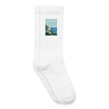 Spanische Küstenidylle - Kinder Tennissocken - Weiß - Rechts