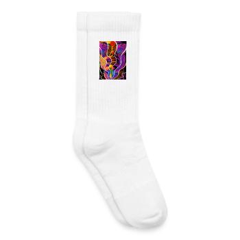 Frau Sonnenbrille Kunst Mode Modern Trend Bunt - Kinder Tennissocken - Weiß - Rechts