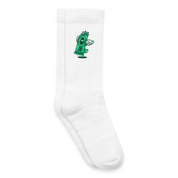 Fenêtre du monstre ailé vert - Chaussettes de tennis bio enfant - blanc - Droite