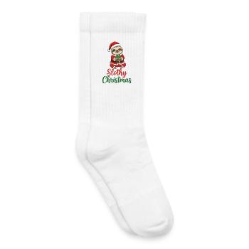 Faulheit Weihnachts-Weihnachts-Faultier - Kinder Tennissocken - Weiß - Rechts