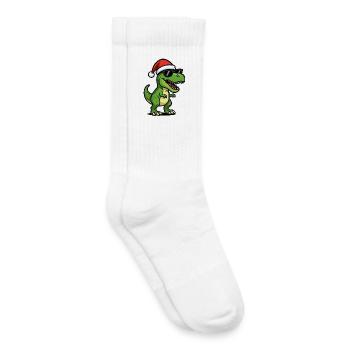 Père Noël T-Rex avec des lunettes de soleil - Chaussettes de tennis bio enfant - blanc - Droite