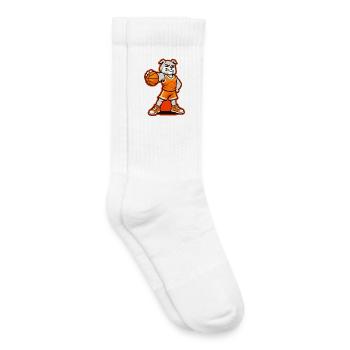 Basketball-Bulldoggen-Maskottchen-Powerpose - Kinder Tennissocken - Weiß - Rechts