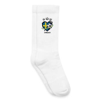 Conception du cœur en forme de marteau de football suédois - Chaussettes de tennis bio enfant - blanc - Droite