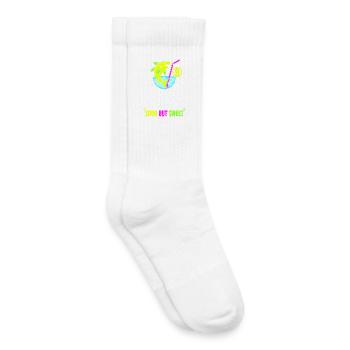 Le requin citron de 8e anniversaire acidulé mais sucré - Chaussettes de tennis bio enfant - blanc - Droite