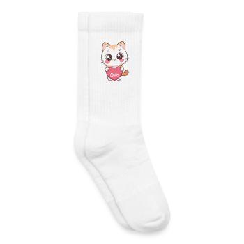 Kawaii Katzenherz-Liebe - Kinder Tennissocken - Weiß - Rechts