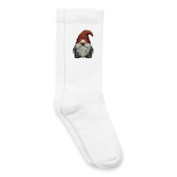 Gnome en aspect brodé (imprimé) - Chaussettes de tennis bio enfant - blanc - Droite