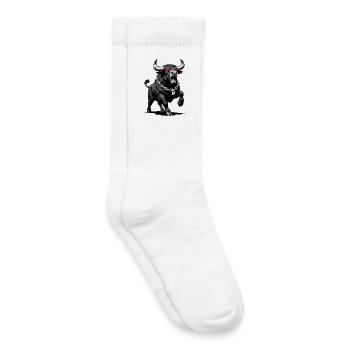 Bitcoin Bull Red Laser Eyes Crypto Bull Run - Chaussettes de tennis bio enfant - blanc - Droite