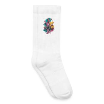 Punk Manga Rebel – Street Art Motiv - Kinder Tennissocken - Weiß - Rechts