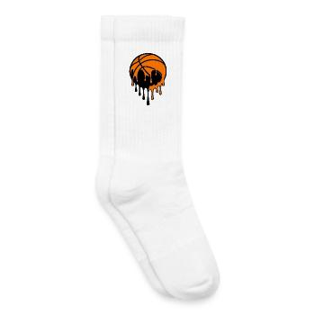 Design artistique de rue du basketball dégoulinant - Chaussettes de tennis bio enfant - blanc - Droite