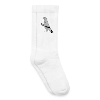 Pigeon avec tasse de café Urban Minimal Illustration - Chaussettes de tennis bio enfant - blanc - Droite